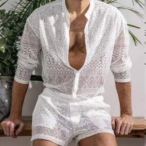 Sommarskjorta för män med luftiga kanter - Cai