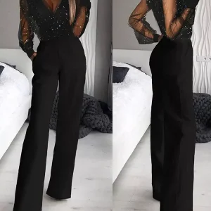 Svart höst-casual jumpsuit för damer - Noa
