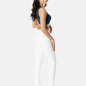 N.O.W. Comfort Mid Waist Skinny 7/8 Vegan Leather Pant - White