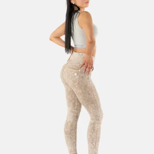 N.O.W. Yoga High Waist Skinny Denim Jeans Marble Dyed - Nomad Brown