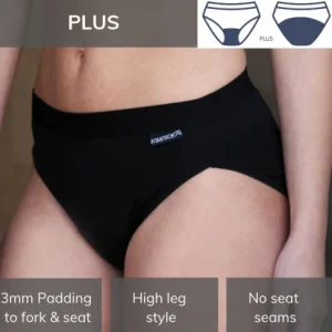 Bikini Brief Plus, underkläder för ryttare dubbel padding
