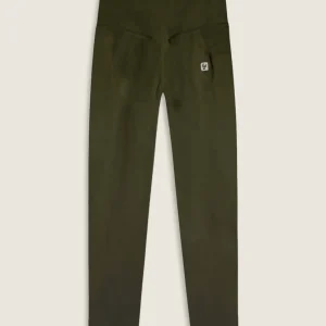 Seamless Ribbed Sculpting High Waist Skinny 7/8 Leggings - Cypress Green - Made in Italy