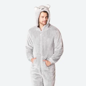 Grå Teddy Onesie Herr
