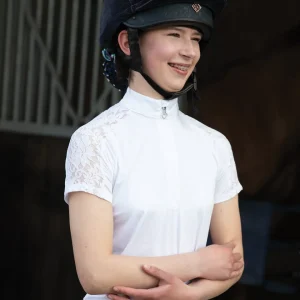 Junior Mia Competition Shirt, tävlingstopp med spets