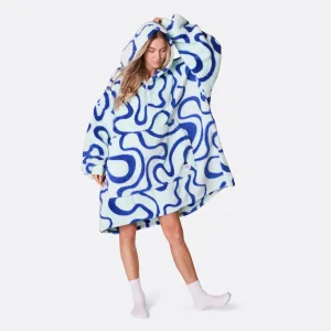 Blå Vågig Teddy HappyHoodie