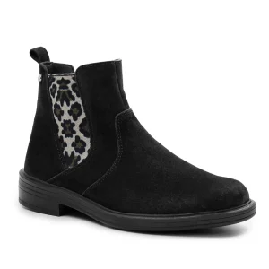 Minfot Bou Chelsea Boots med zip Stretch Nubuck Svart Leopard