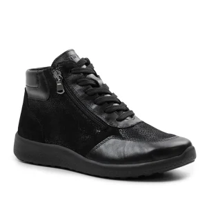 Minfot Way Hög Sneaker Bred Stretch Svart
