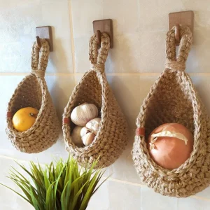 Hängande väggkorgar av bomullstråd – Nara