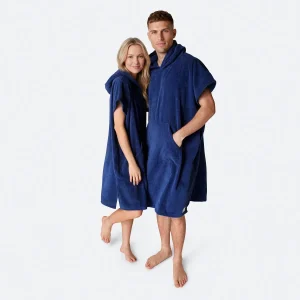 Marinblå Badponcho
