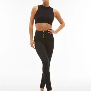 WR.UP Push-Up Button High Waist Skinny Flex Tech Leggings - Black