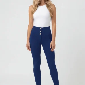 WR.UP Push-Up Button High Waist Skinny Pants - Total Eclipse Blue