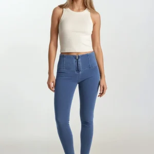 WR.UP Push-Up Super High Waist Skinny Denim Jeans - Denim Light Blue - Blue Seam