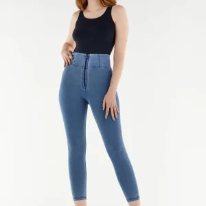 WR.UP Curvy Push-Up High Waist Skinny 7/8 Denim Jeans - Denim Light Blue - Blue Seam