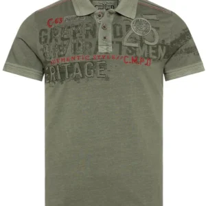 Casual pikétröja med signaturetikettsapplikationer