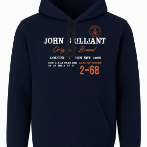 Huvtröjan med nautiskt tryck, Mörkblå