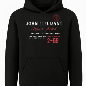 Huvtröjan med nautiskt tryck, Svart