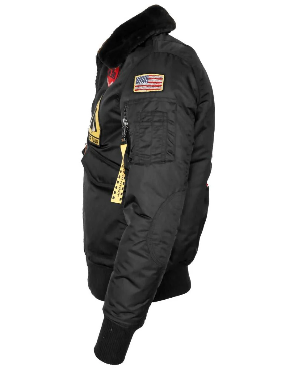 Isolerad svart bomberjacka i nylon - Stick ut med stil - Bild 6