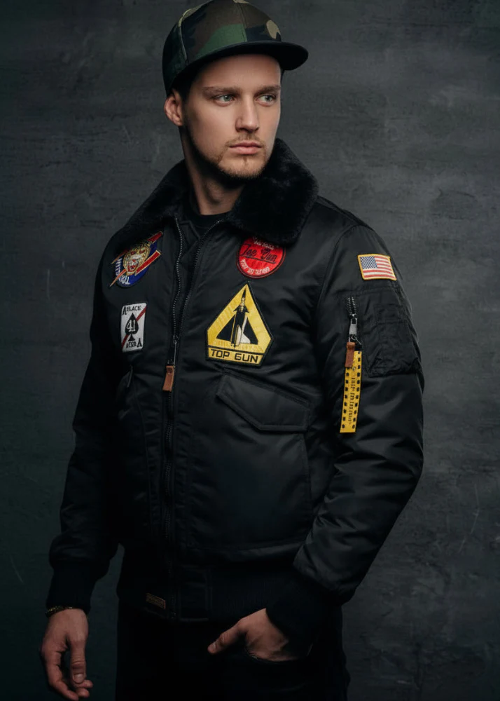 Isolerad svart bomberjacka i nylon - Stick ut med stil - Bild 2