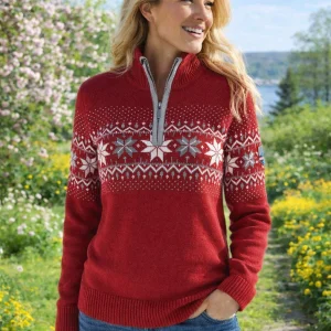 Nordic Damtröja Merino, Röd
