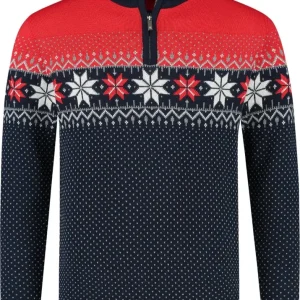 Nordic Herrtröja Merino, röd & blå