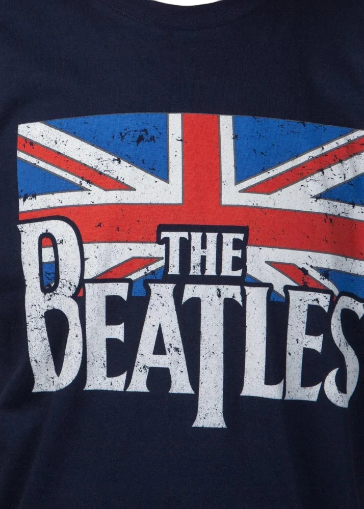 T-shirt Beatles "Vintage Flag" blå - Bild 3