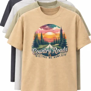 Country Roads Graphic T-Shirt – Premium Heavyweight