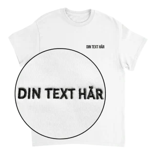Designa din egen t-shirt med brodyr - egen text
