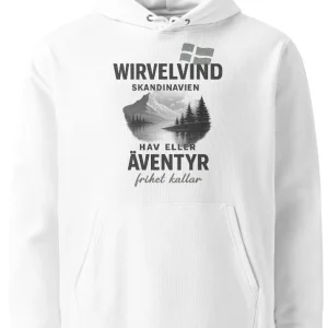 Ekologisk Hoodie Äventyr Herr | Wirvelvind Skandinavien Vit