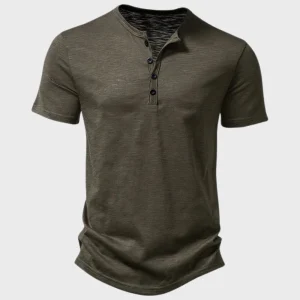 Herr sommar-T-shirt med Henley-krage - Cody